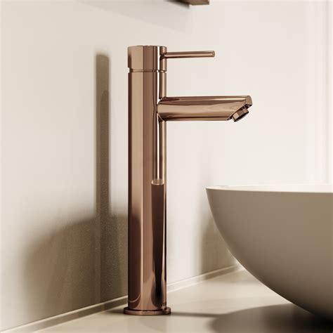 Luxe Rose Gold Basin Tall Monobloc Mixer Tap Lusso