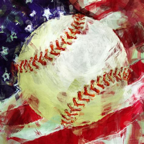 American Baseball Abstract Digital Art By David G Paul Fine Art America