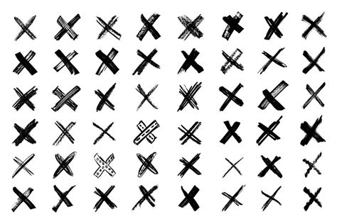 Grunge Cross Icons Scribble Ink Grunge Cross Icons Drawn With Markers