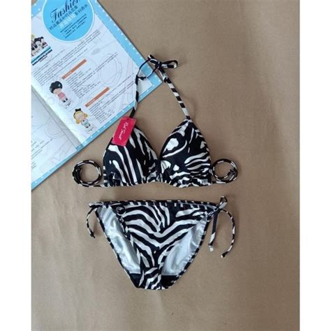 Jual Bk R Xo Loreng Coklat Htm Putih Bikini Pantai Segitiga With