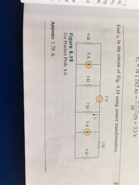 Solved Find I 0 In The Circuit Of Fig 4 19 Using Source Chegg