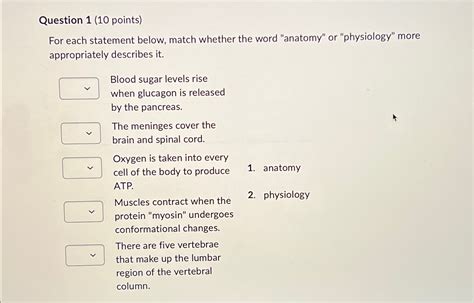 Solved Question 1 10 ﻿pointsfor Each Statement Below