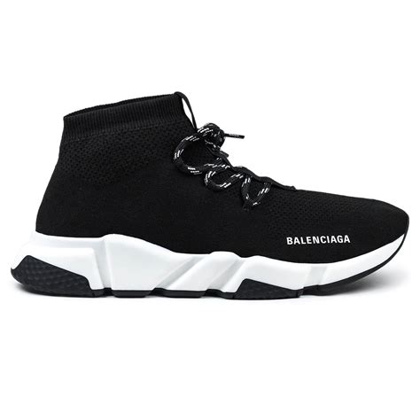 Balenciaga Speed Knit Lace Sock Black White Crepslocker