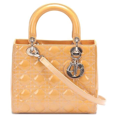 Cannage Cuir Verni Lady Dior Cuir Vernis Beige Ref 617263 Joli Closet