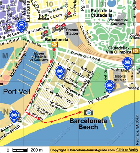 Barcelona Beach Map