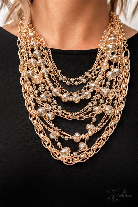 Paparazzi Reminiscent Gold 2022 Zi Collection Necklace And Earring Set