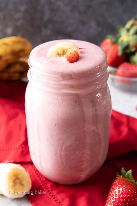 3 Ingredient Strawberry Banana Smoothie Recipe Beaming Baker