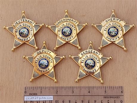 Collectors-Badges Auctions - 5 Badge Ellis County Kansas Deputy ...