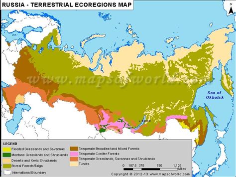 a map showing the location of russian terrestrial regions