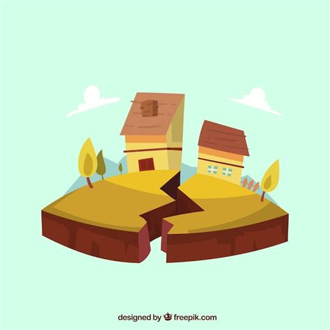 Premium Vector | Earthquake design with house