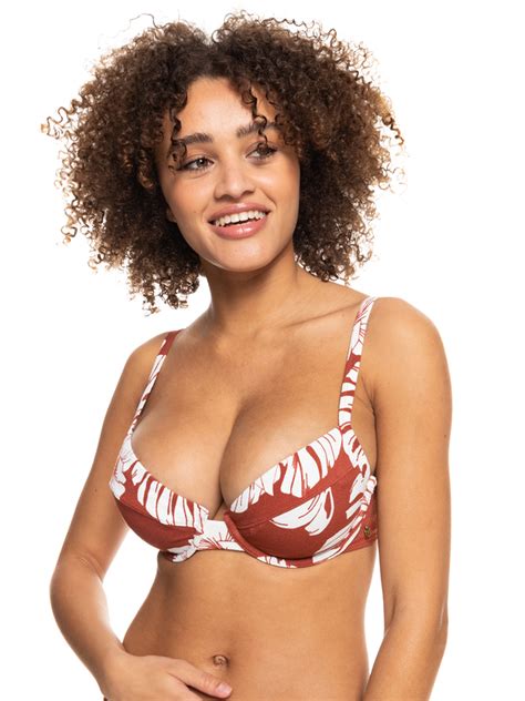 Garden Trip D Cup Bikini Top For Women ERJX304382 Roxy