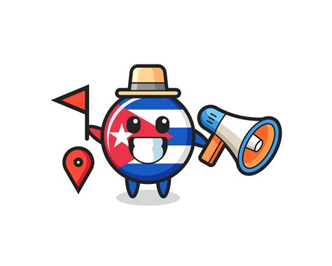 Character cartoon of cuba flag badge as a tour guide 3309607 Vector Art ...