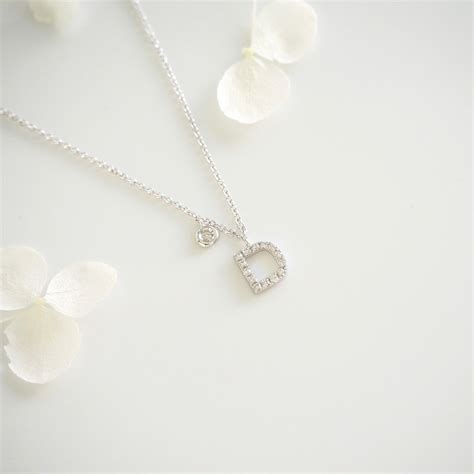 Ct White Gold Diamond Initial D Necklace Cerrone Jewellers