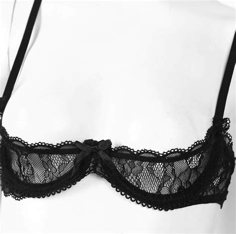 Soutien Gorge Coquin Dentelle Noire Ouvert Sexy Redresse Seins Ebay