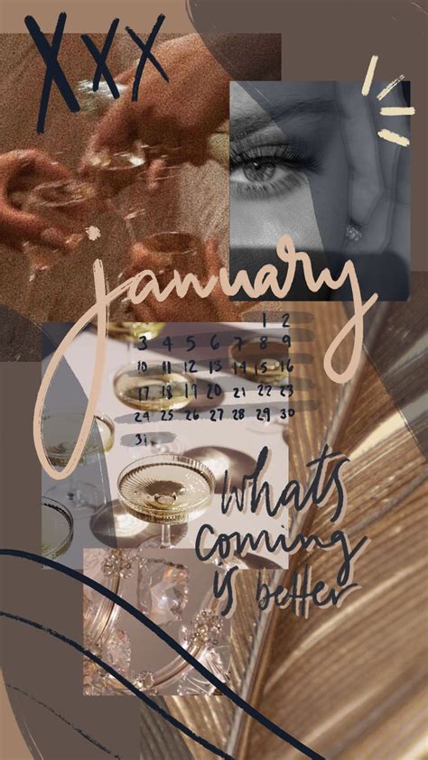 January Aesthetic Collage Wallpaper Aesthetic Collage January