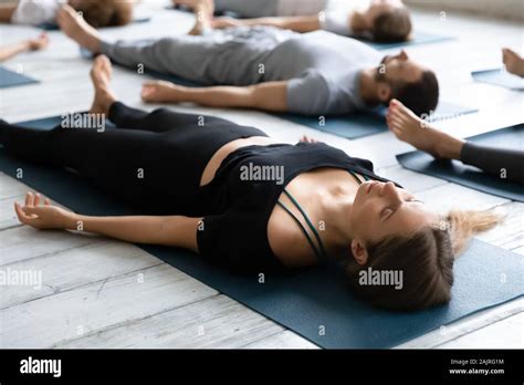 woman  savasana pose  res stock photography  images alamy