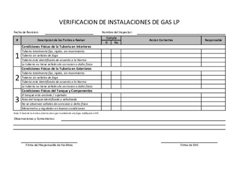 Pdf Verificacion De Instalaciones De Gas Lp Registro