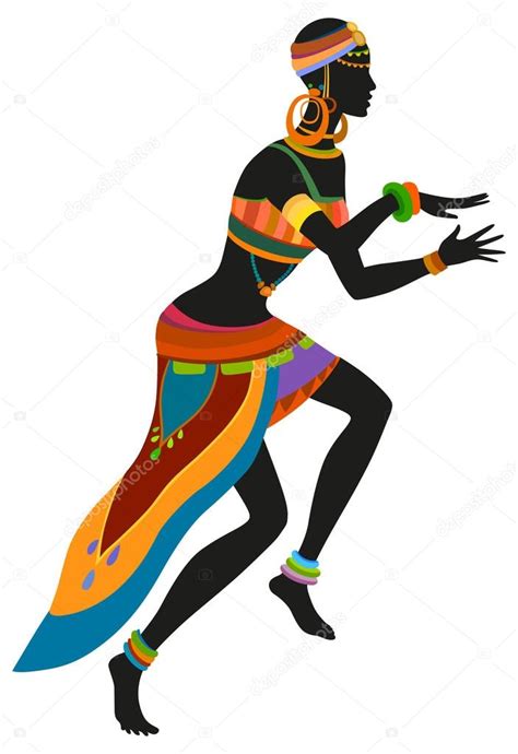 African woman dancing ritual dance — Stock Vector #78620844