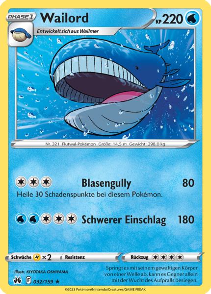 Bestelle jetzt Wailord 032 159 Zenit der Könige Rare bei GECO 0