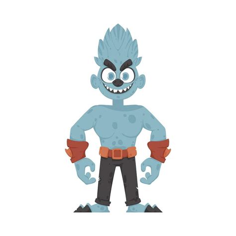 This creature is silly, fun, and blue. Cartoon style. 28135088 Vector ...