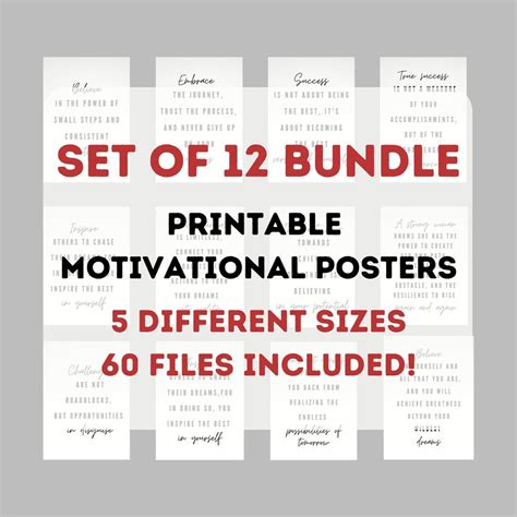 SET OF 12 PRINTABLE Motivational Posters Office Decor for - Etsy