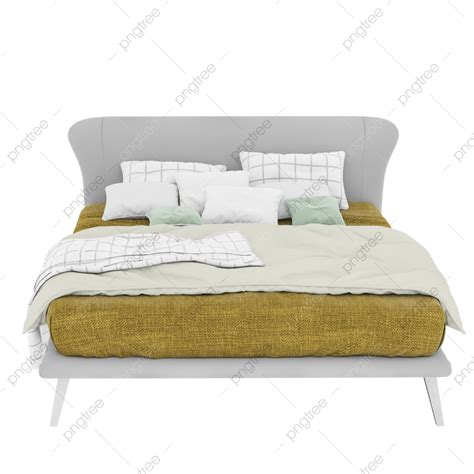 White Bed White Transparent Bed Isolated On White Background Decor