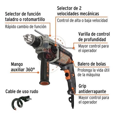 Rotomartillo 1 2 900 W industrial Truper CÓDIGO 19324 CLAVE ROTO