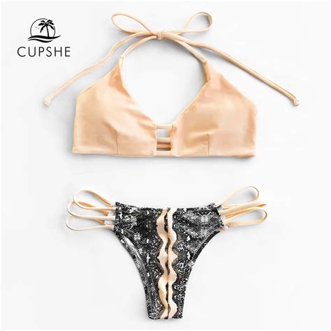 Aliexpress Comprar Cupshe Detalle Pink Todo Thong Bikini Set