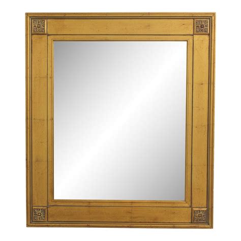 Gold Leaf Frame Beveled Glass Regency Mirror | Chairish