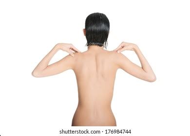 Back View Nude Woman Touching Her Stock Photo Edit Now 271238492