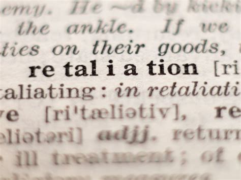 Dictionary Definition of Word Retaliation Stock Photo - Image of word ...