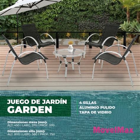 Tupi S A Juego De Jardin Garden C Sillones Mesita Movel Max