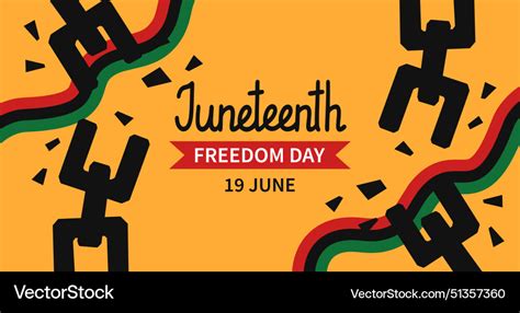 Juneteenth celebration horizontal banner template Vector Image