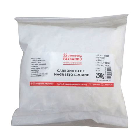 Carbonato De Magnesio 250 G — Droguería Paysandú