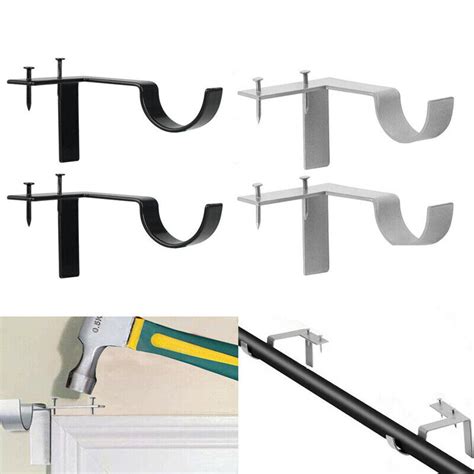 Pcs Single Hang Curtain Rod Holders Bracket Into Window Frame