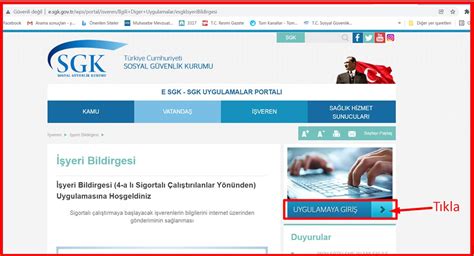 SGK İşyeri Açılış Bildiriminin e Devlet Kapısı Kimlik Doğrulama Sistemi