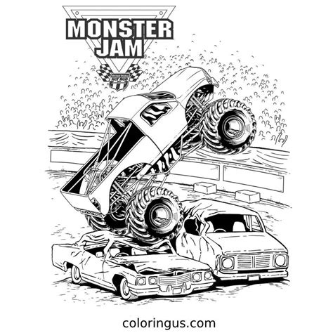 Megalodon Monster Jam Coloring Page Coloringus