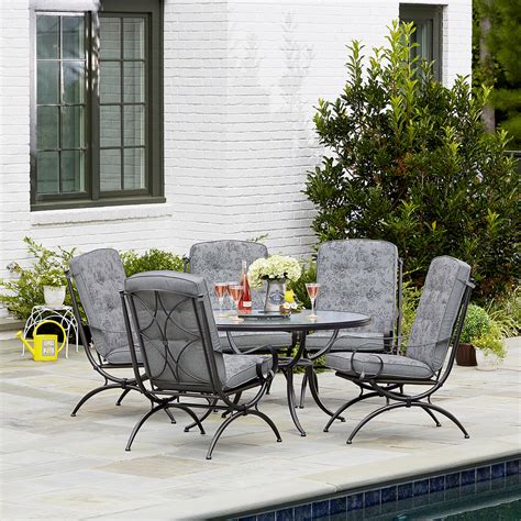 Jaclyn Smith Centralia Piece Patio Dining Set Gray Reversible