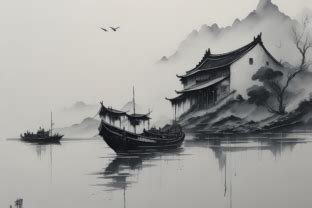 Chinese Landscape Ink Painting 1 Graphic by 1xMerch · Creative Fabrica