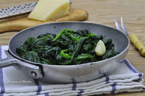 SPINACI IN PADELLA RICETTA CONTORNO La Cucina Di Rosalba