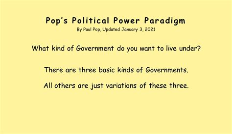 Political Power Paradigm – Pop’s Ponderings