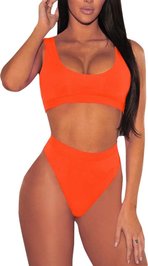 Viottiset Bikini High Waist Bathing Suit Push Up Tank Top High Cut