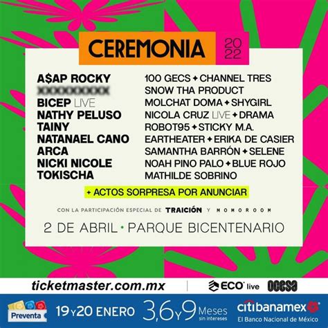 Ceremonia 2022 Anuncia Cartel Completo Fechas Y Precio De Boletos Sonica