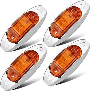 Amazon Lbrst Oval Amberled Trailer Marker Light W Chrome Bezel