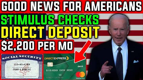 Biden Announced Direct Deposit Done Per Month Stimulus Check