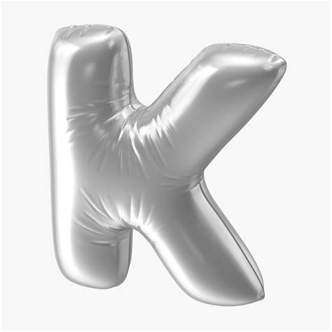 Foil Balloon Letter K Silver 3D Model 19 Max Obj C4d Gltf Ma