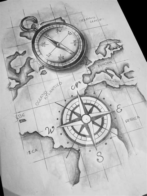 Pin By Mirta Pulido On Jet Compass Tattoo Design Compass And Map