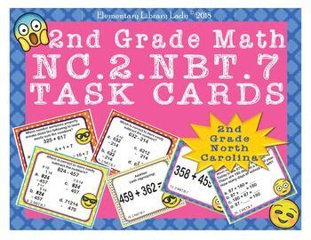 North Carolina Math Nc Nbt Nd Grade Task Cards Add And Subtract To