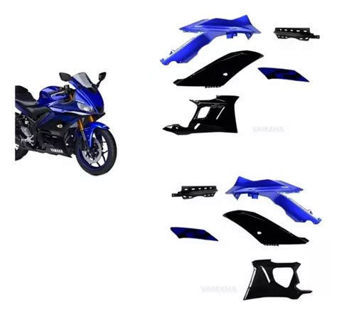 Kit Carenagem Lateral Yzf R Azul Original Yamaha Parcelamento