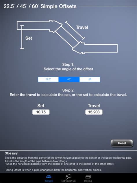 Pipe Offset Calculator For Ipad By Claire Holmes